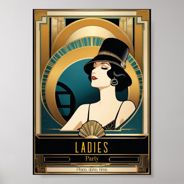 Art Deco Ladies Party night Poster (Front)
