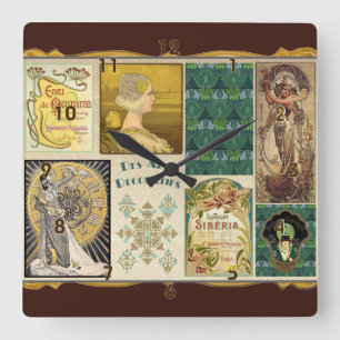 Art Deco Ladies Square Wall Clock
