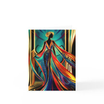 Art Deco Lady Blank Card