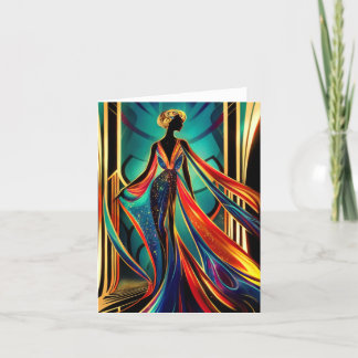 Art Deco Lady Blank Card