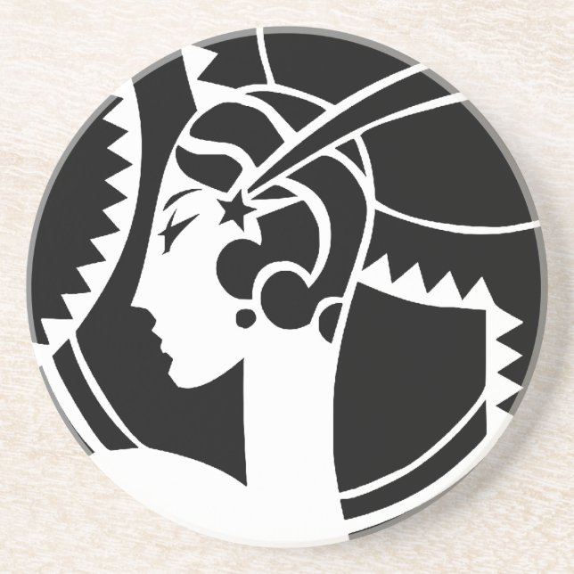 Art Deco Lady Drink Coaster (Front)
