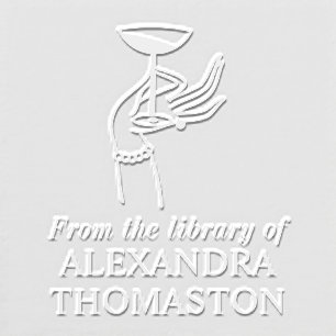 Art Deco Lady Hand Holding Champagne Glass Book Embosser