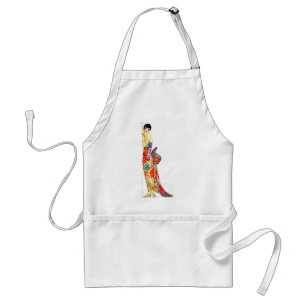 Art Deco Lady in formal Gown Adult Apron