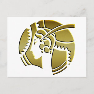 Art Deco Lady in Gold Postcard