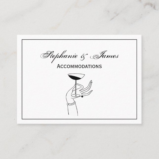 Art Deco Lady’s Hand Holding Champagne Glass Business Card (Front)