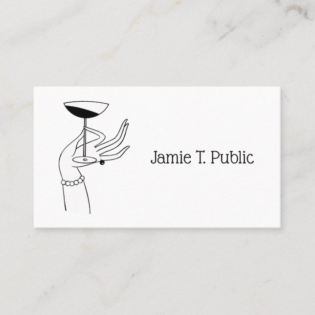 Art Deco Lady’s Hand Holding Champagne Glass Business Card (Front)