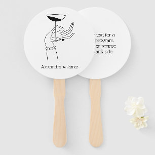 Art Deco Lady’s Hand Holding Champagne Glass Hand Fan