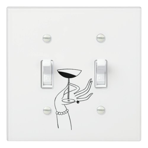 Art Deco Ladys Hand Holding Champagne Glass Light Switch Cover