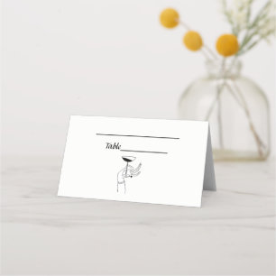 Art Deco Lady’s Hand Holding Champagne Glass Place Card