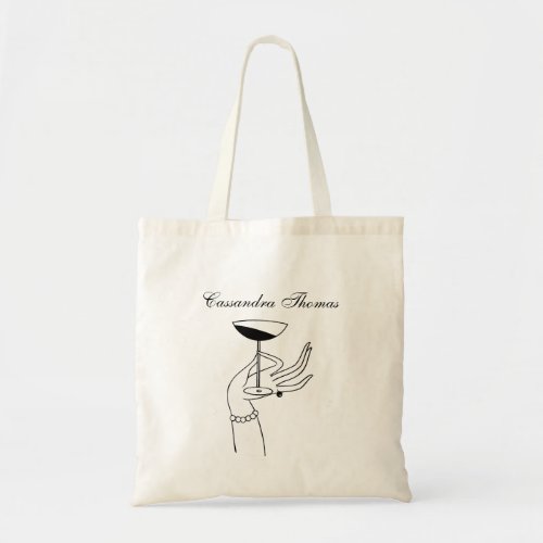 Art Deco Ladys Hand Holding Champagne Glass Tote Bag