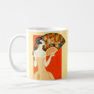 art deco lady with fan coffee mug