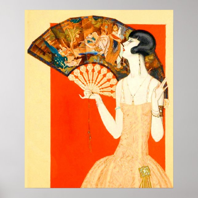art deco lady with fan poster (Front)