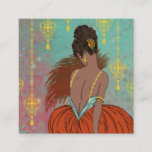 Art Deco Lady with Jewels - BIANCA: Vintage Summer Square Business Card