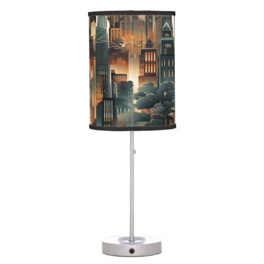 Art Deco Lamp Shade Cityscape 01 (Back)