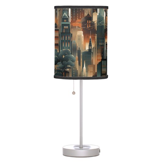 Art Deco Lamp Shade Cityscape 01 (Right)
