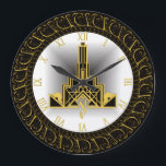Art Deco Large Clock<br><div class="desc">Great design. You will love it like others. Be free to use this design and to add your text. Follow me for more. Thank you. Have a nice day.</div>