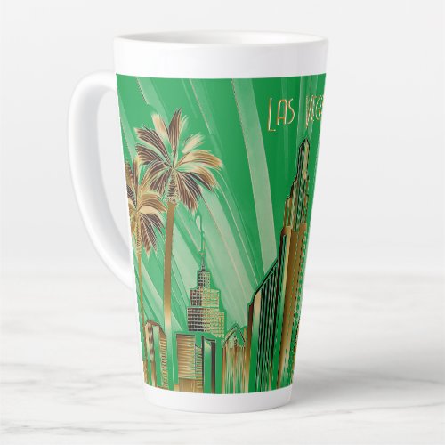Art Deco Las Vegas and Palms Latte Mug