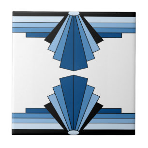 Art Deco Layers in Blue Tile