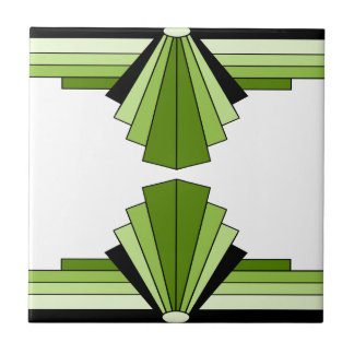 Art Deco Layers in Limes Ceramic Tile