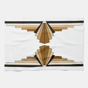 Art Deco Layers in Tan Kitchen Towel