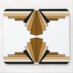 Art Deco Layers in Tan Mouse Pad