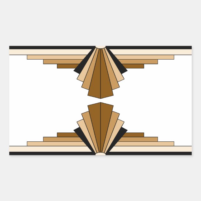 Art Deco Layers in Tan Rectangular Sticker (Front)