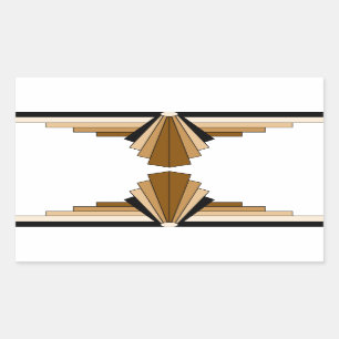 Art Deco Layers in Tan Rectangular Sticker