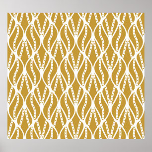 Art Deco leaves, classic seamless pattern. Poster