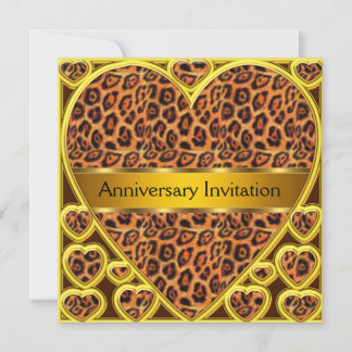 Art  Deco Leopard Wedding Anniversary Invitation