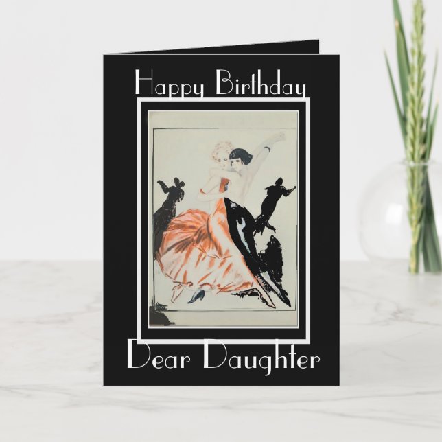 ART DECO "LET'S DANCE" DAUGHTER GREETING CARD (Front)