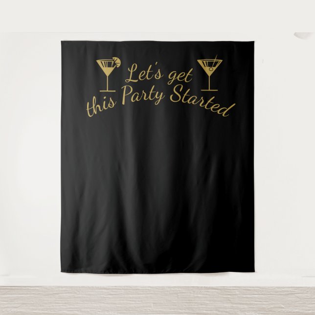 Art deco Let's get this party photo booth backdrop (Front)