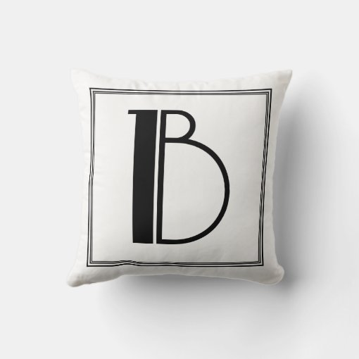 Art Deco Letter B Monogrammed Pillow | Zazzle