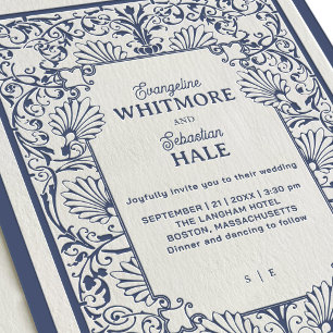 Art Deco Letterpress Wedding Invitation
