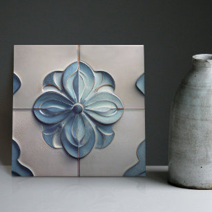 Art Deco Lilly Wall Decor Art Nouveau Ceramic Tile