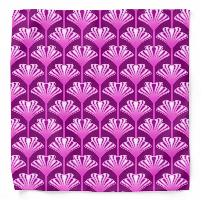 Art Deco Lily, Amethyst Purple and Orchid Bandana (Front)
