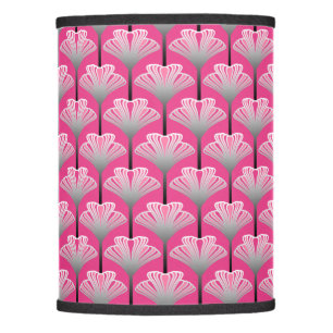 Art Deco Lily, Fuchsia Pink and Silver Gray Lamp Shade
