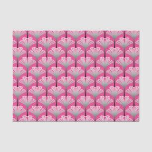 Art Deco Lily, Fuchsia Pink and Silver Gray Tissue Paper