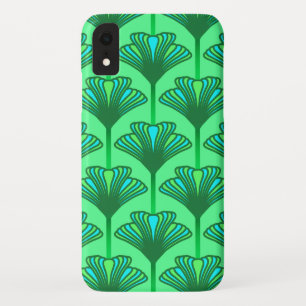 Art Deco Lily, Jade Green and Turquoise iPhone XR Case