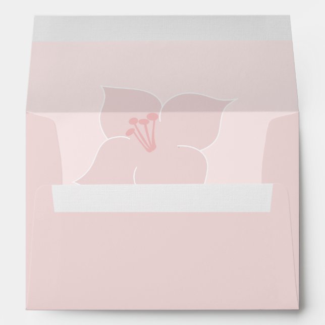 Art Deco Lily Modern Typography Wedding  Envelope (Back (Bottom))