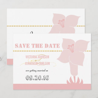 Art Deco Lily Modern Typography Wedding Invitation
