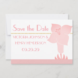Art Deco Lily Modern Typography Wedding Invite