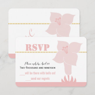 Art Deco Lily Modern Typography Wedding Invite