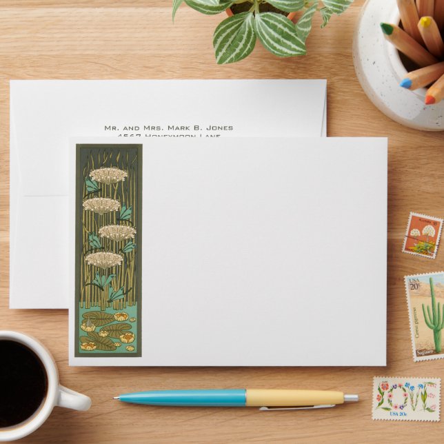 Art Deco LilyPad Dragonfly Envelope (Desk)