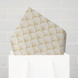 Art Deco Line Fan Pattern White Tissue Paper