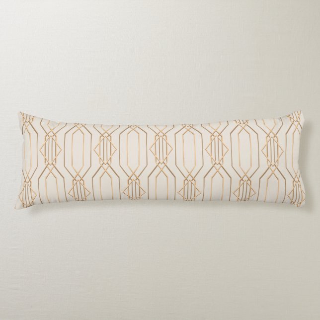 Art Deco Linen & Gold   Body Pillow (Front)