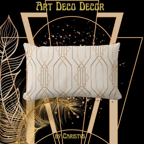 Art Deco Linen  Gold  Lumbar Pillow