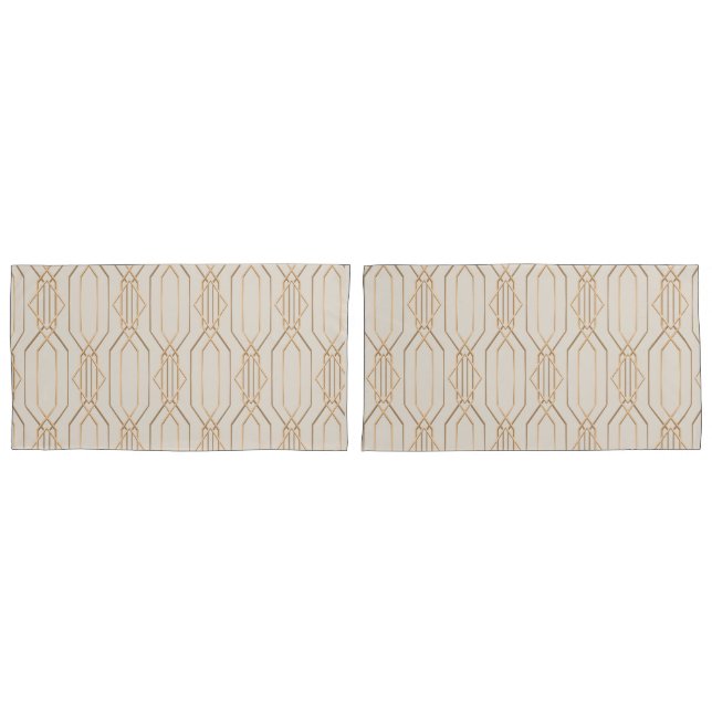 Art Deco Linen & Gold   Pillow Case (Front-Set)