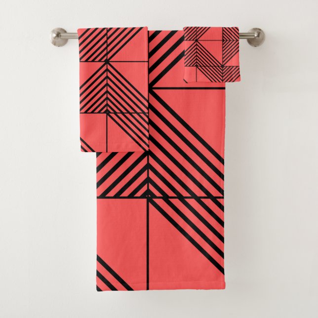Art Deco Lines  Bath Towel Set (Insitu)