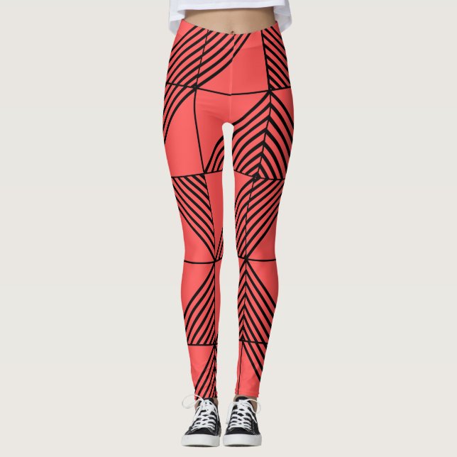 Art Deco Lines  Leggings (Front)