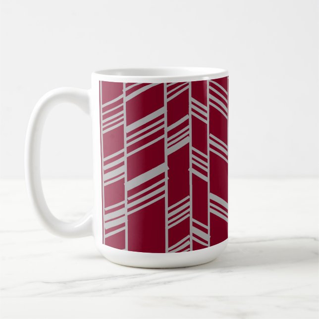 Art Deco Lines – Maroon  Coffee Mug (Left)